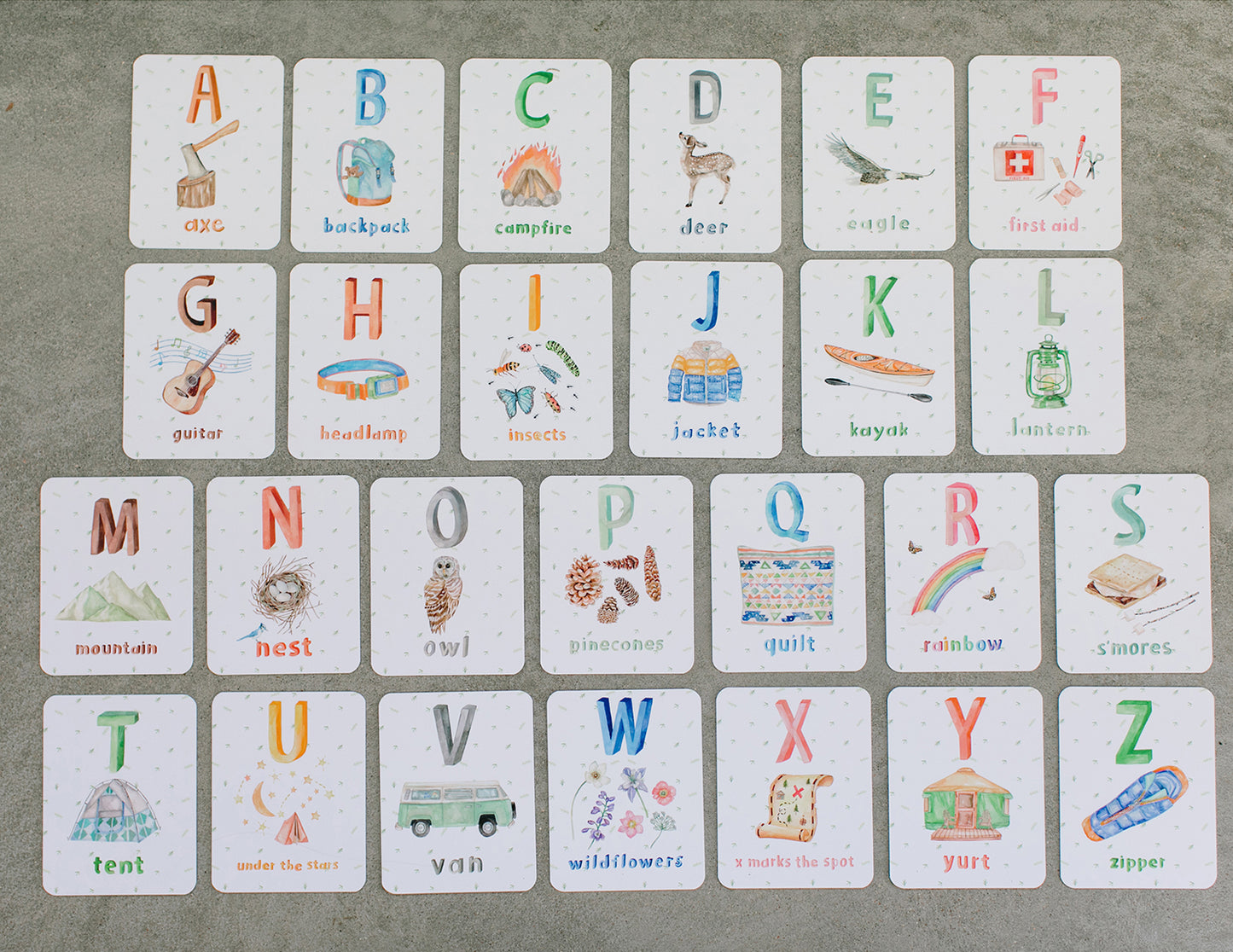Camping Themed Abc Flashcards