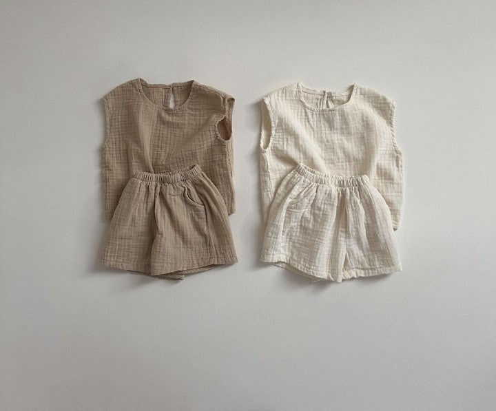 Cotton Sleeveless Bon Bon Set