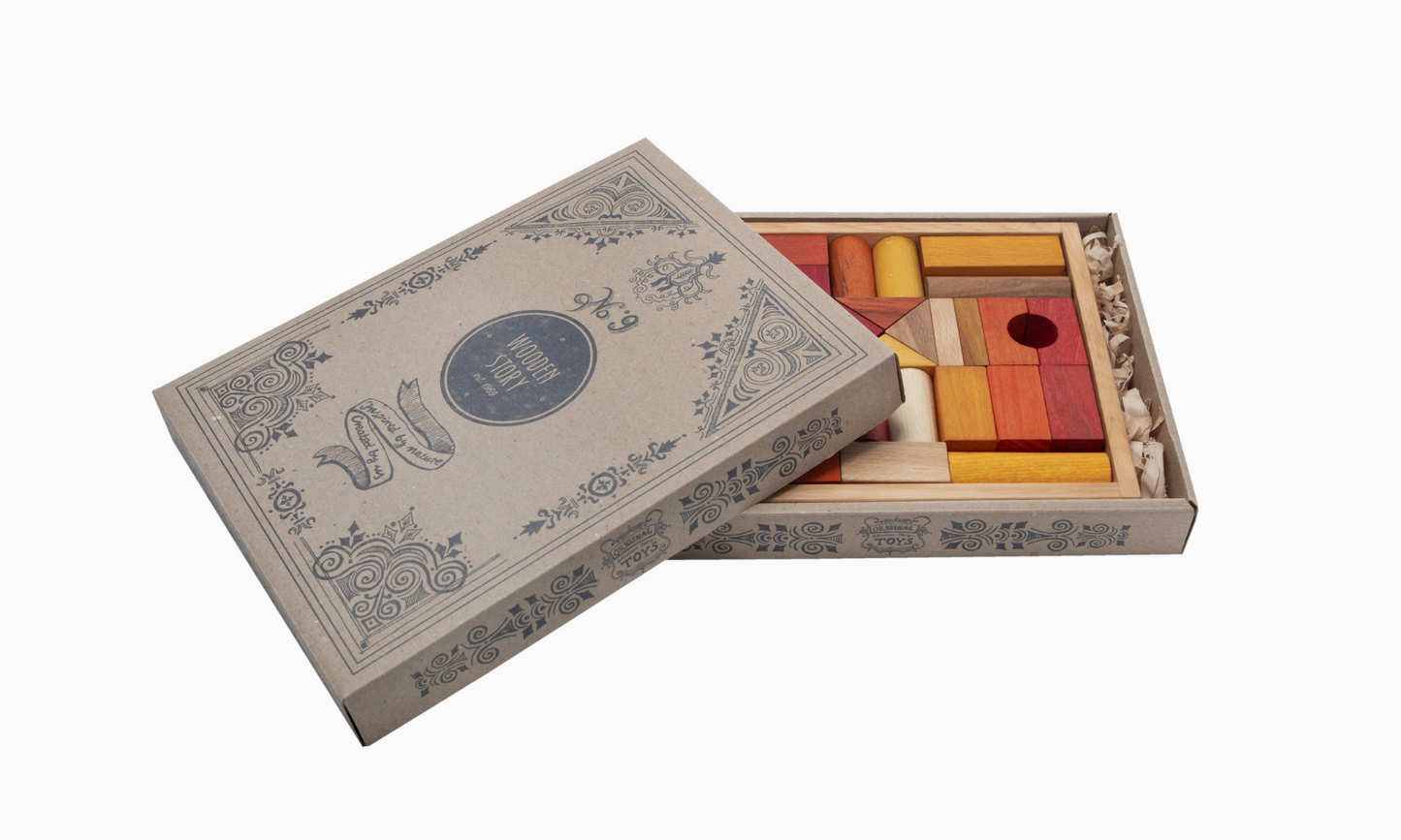 Wooden Blocks in Tray 30 Pcs, Warm