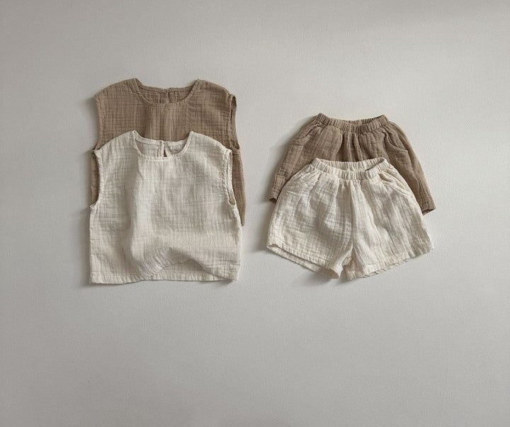 Cotton Sleeveless Bon Bon Set