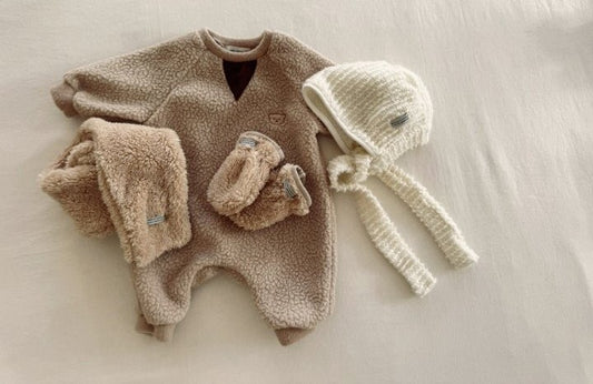 Mini Bear One-Piece Fleece Romper