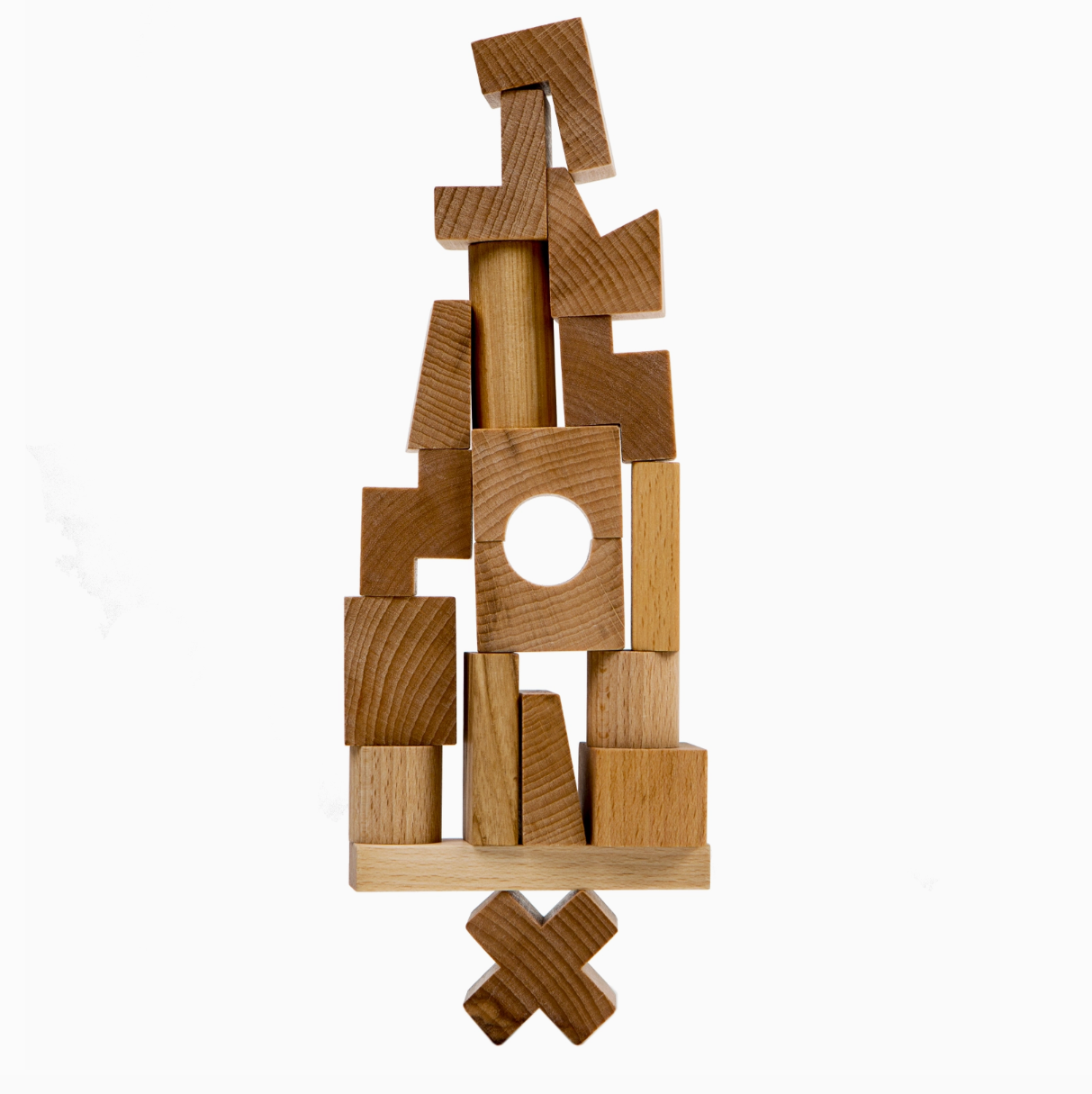 Stacking Montessori Toy Tower Natural